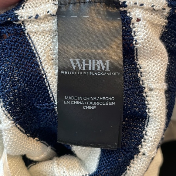 White House Black Market Nautical Navy Ecru Stripe Halter - Picture 5 of 6